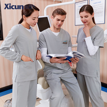 Tie up stomatologist overalls dental dentist surgical gown hand washing clothes womens short-sleeved summer hand brushing nurse suit