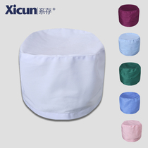 Tie white doctor hat Male and female nurse round hat Laboratory physician doctor food hygiene dustproof work hat