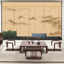 Porch soft partition curtain partition curtain bedroom hanging tea room background curtain rolling home