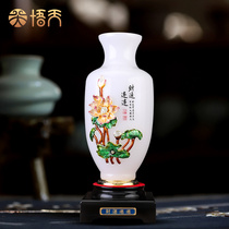 Fortune Lotus Lotus Lugaru vase pendulum in the living room Bogu wine cabinet decorations pendulum to move new home gifts high-end