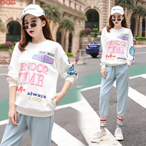 Sportswear Teenage Girl 13 Spring Autumn Clothing 2020 New 15 Year Old Junior High School Student Han Version Loose Leisure Two Suits