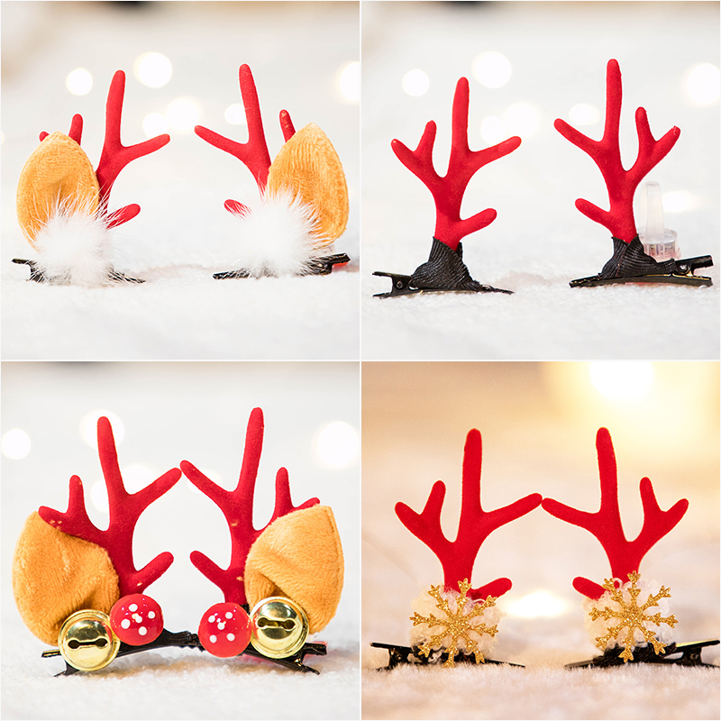 Christmas Creativity Decoration Supplies Deer Corner Hair Clip Adult Children Cute Dress Up Christmas Day Little Gift Headwear-Taobao