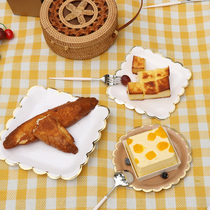 Spring tour barbecue picnic Disposable environmental protection paper plate paper cup Outdoor camping supplies Net red photo tableware set