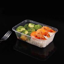 Rectangular transparent takeaway packing box disposable plastic thick food box without lid fruit lunch box