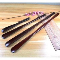 v Solid wood shoe pull extension shoe horn Wooden shoe horn does not bend over shoe-wearing device Shoe pumping long handle shoe-pulling device