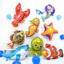 Children Cartoon Small Fish Red Mermaid Nontoxic Balloon Shark Balloon Baby Baby Toy Fish Inflatable Kick