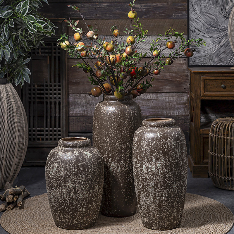 Jingdezhen ceramic vase manual landing restoring ancient ways coarse some ceramic pot dry flower, flower implement sitting room big flowerpot flower arranging furnishing articles