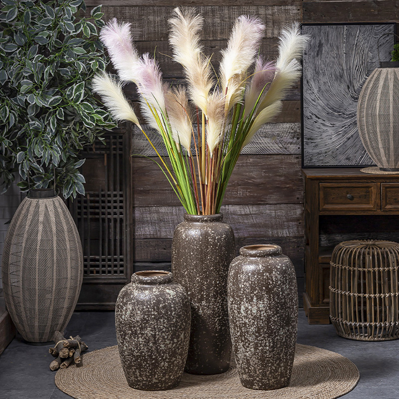 Jingdezhen ceramic vase manual landing restoring ancient ways coarse some ceramic pot dry flower, flower implement sitting room big flowerpot flower arranging furnishing articles