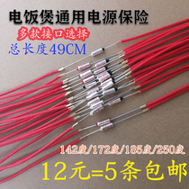 Voltage power cooker temperature fuse 10A250V185 degree universal rice cooker with wire temperature insurance pipe fitting