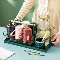 Light luxury afternoon tea Tea set Glass fruit teapot Heated herbal tea Tea set Nordic teacup Cup Ceramic