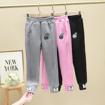 girls' autumn winter fleece pants new spring autumn outerwear loose lamb fleece foreign style children's sports casual pants children clothing