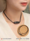 DZI BEAD LANYARD CLAVICLE CROSS PENTNANT JADE ARTWORT 수작업 밧줄 남성과 여성 Honter Neck Double-Head Pendant Rope DZI BEAD LANYARD CLAVICLE CROSS PENTNANT JADE ARTWORT 수작업 밧줄 남성과 여성 Honter Neck Double-Head Pendant Rope