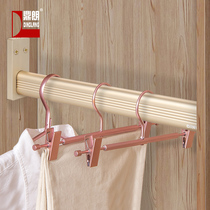 Long-term customized household wardrobe hanging rod to dry the stainless steel pipe hanging rod jacking rod in flange fixed seat