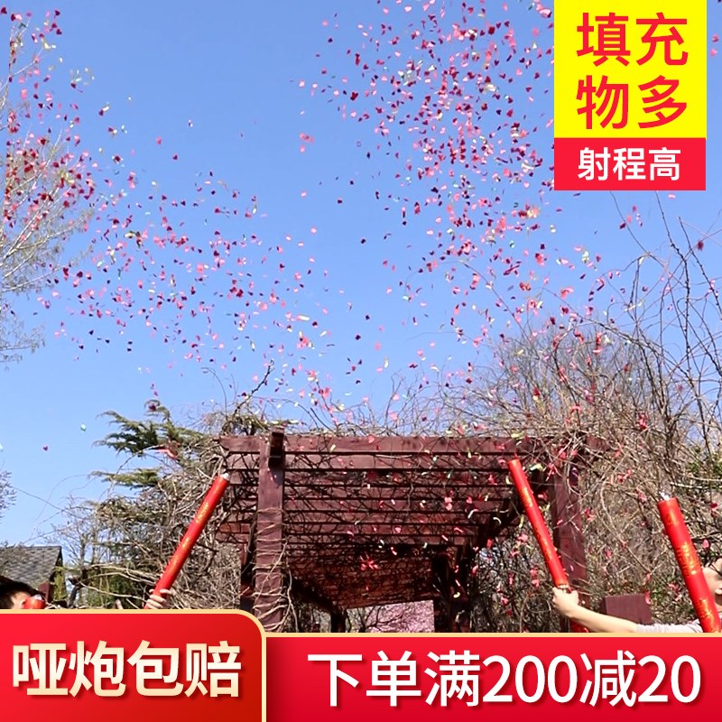 礼花彩带婚庆礼炮结婚礼袍彩炮泡筒喷花花瓣雨手拉炮礼花
