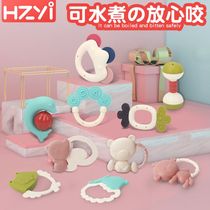 Rattle soothing toy baby can be imported can be boiled can bite the gum hand grasp 3 two or three months 0-1 year old newborn