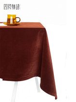 Christmas table cloth velvet New Year Table Bins Home Rectangular Table Cloth Upscale Tea Table Fabric Red Table Cloth