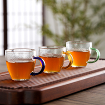 Heat-resistant glass tea set thickened tea cup Kung Fu tea household with handle Tea cup Master cup Japanese personal tea cup
