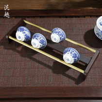 Teacup holder Kung Fu tea Tungwood combination Household living room coaster cup holder drain rack Solid wood storage rack Spare parts