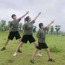 Childrens physical training clothing Quick-drying short-sleeved T-shirt parent-child suit male and female students military training summer outdoor physical clothing
