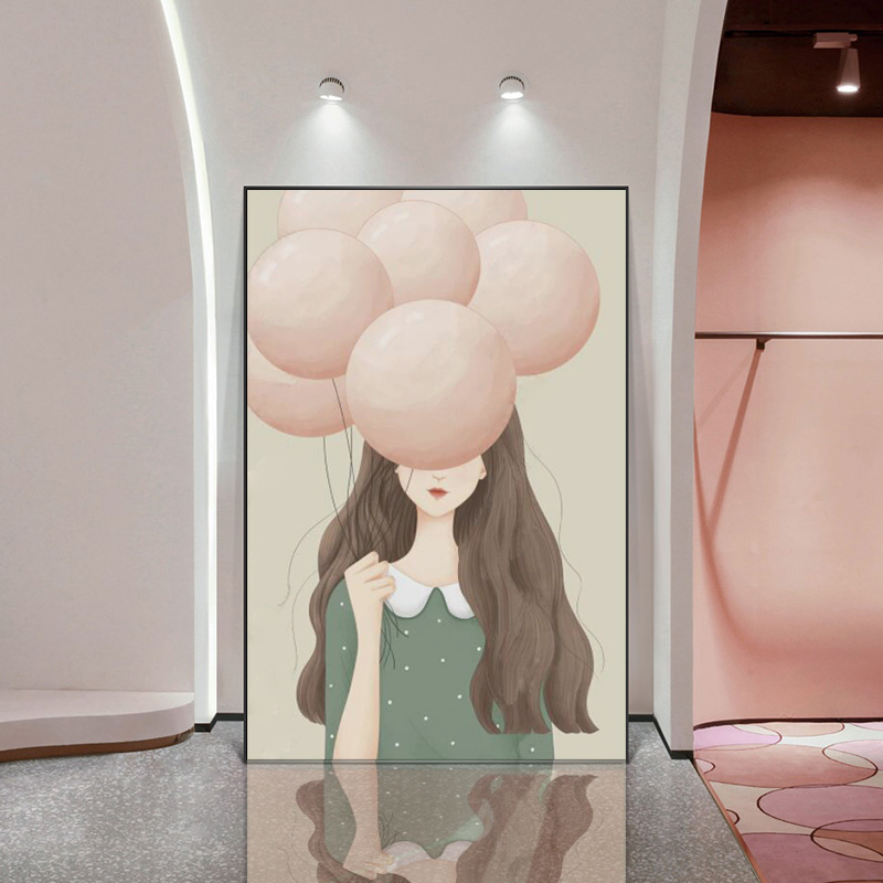 北欧现代美女人物装饰画玄关走廊卧室床头挂画背景墙壁画服装店画