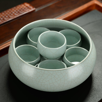 Hidden tea edge Ru kiln can open a piece of Cup wash wash tea wash tea Basin Tea Sea tea ceremony kung fu tea set accessories