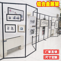 Calligraphy and painting display board rental Art Kindergarten calligraphy work display stand aluminum alloy mobile photography Billboard