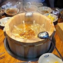 Wooden barrel for fish special wooden barrel hot pot nine-hole commercial boiling fountain boiling fish net red induction cooker
