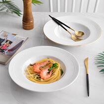 The western pasta plate of the pasta dish is about the European-style home disc creative western plate with straw hat plate pot