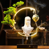 Shoutaoren Dechina white porcelain Dharma Buddha statue ornaments creative lighting home accessories living room porch desktop furnishings