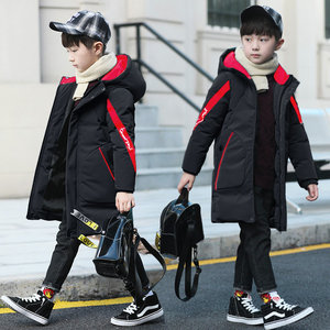 男童棉服冬装2019年新款男孩儿中大童童装洋气羽绒棉衣中长外套潮