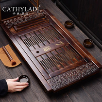Cathyladi Drawer type solid wood tea table Tea set Water storage and drainage dual-use household tea sea kung fu bamboo tea tray
