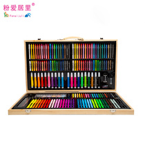 Pink love Curie kindergarten childrens brush learning set 180 pieces of primary school students art painting supplies washable watercolor pen learning set painting tools