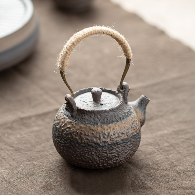 Japanese girder kung fu tea pot of ceramics manual undressed ore retro hammer coarse ceramic tea set beauty little teapot single pot