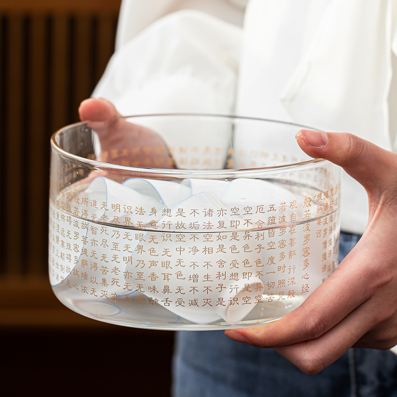 Heart of scripture of tea wash with cover large glass tea pot cup double in a Japanese zen water, after the wash to kung fu tea accessories