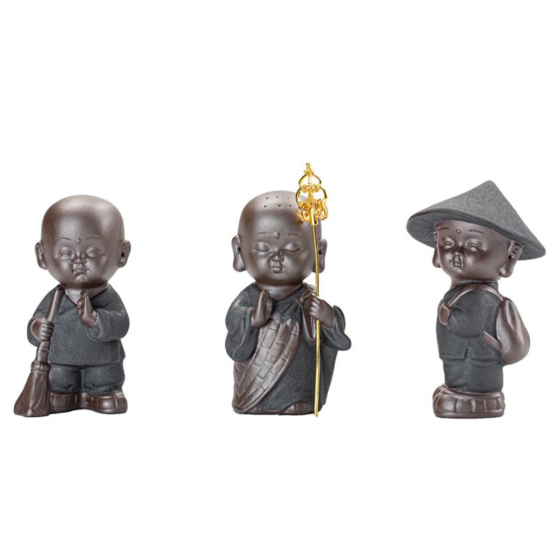 The little novice monk pet furnishing articles furnishing articles violet arenaceous tea zen tea tea table decoration furnishing articles individuality creative young monk tea sets