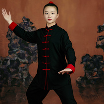 2022 paragraphs of Spring and Autumn Tai Chi uniforms for men and women Cotton Hemp Country Wind Taijiquan Martial Arts Performance Practice Martial Arts Group Competition Costume