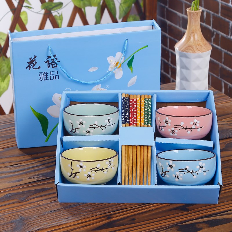 Use a delicate adult gifts chopsticks chopsticks tableware ceramic bowl set to use home dishes set