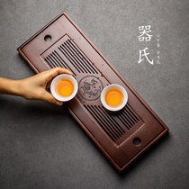 Jis bamboo tea table household one or two people use bamboo small tea tray solid wood tea sea small Kung fu water storage tea sea