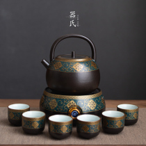Jis gilt cooking teapot set ceramic household tea maker lifting beam pot silent small electric pottery cooking tea stove