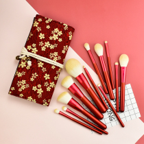 Aidoran 12 Chinese red makeup brush sets Cangzhou soft eye shadow brush full set of facial beauty tools