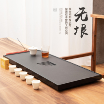 Wu Jinshi tea tray household drainage tea table Simple creative natural whole stone tea tray size tea sea