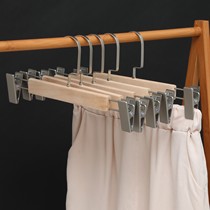Pants clip non-slip household drying pants hanging pants hanger Wood paint-free pants rack Solid wood pants clip skirt clip pants rack