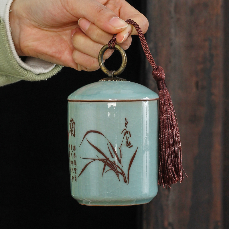 Yixing purple sand tea pot box size small sealed as cans of pu - erh tea and tea storage tanks of household ceramic tea pot