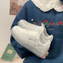 Back Force Pops Cherry Blossom Jelly Bottom Small White Shoes Women Summer 2022 Spring New Shoes Casual 100 Hitch Sports Board Shoes