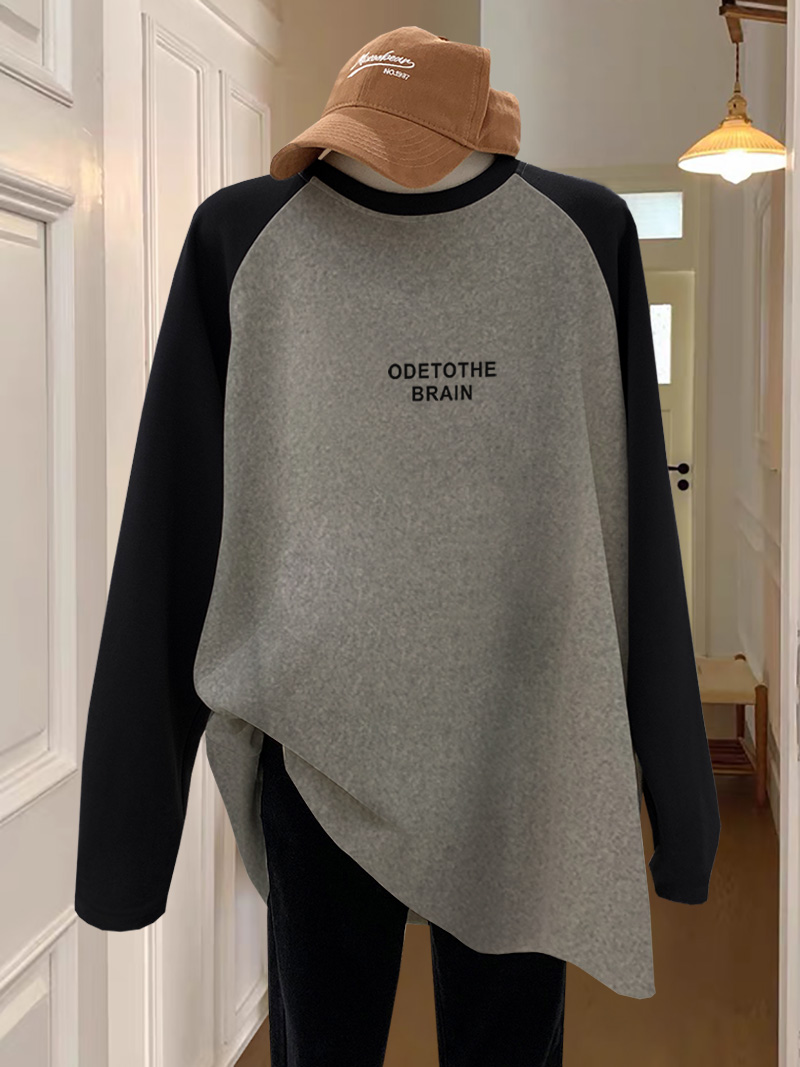 2023 new pregnant woman hit color grinding and grinding long sleeve T-shirt with long-section thickened blouses big code over hip and undershirt autumn winter-Taobao