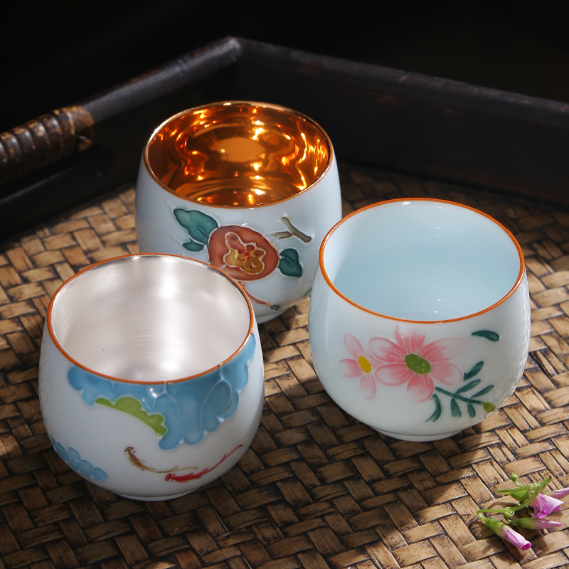 Hand - made ceramic kung fu tea cups personal master cup household porcelain sample tea cup cup of a single small tea tea bowl