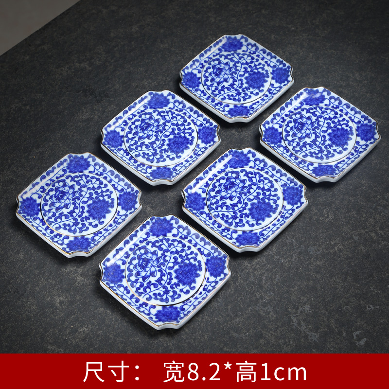 Ceramic cup tea cup mat kung fu tea set with parts heat eat mat zen it Joe doing mercifully tea table