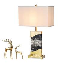 Modern new Chinese light luxury designer model room bedroom bedside living room study decoration boutique marble desk lamp