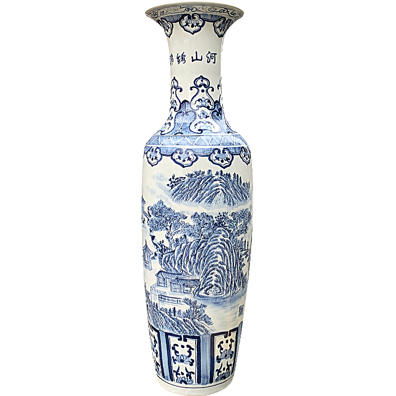 Blue and white porcelain of jingdezhen ceramics vase splendid sunvo be born large sitting room adornment is placed a housewarming gift