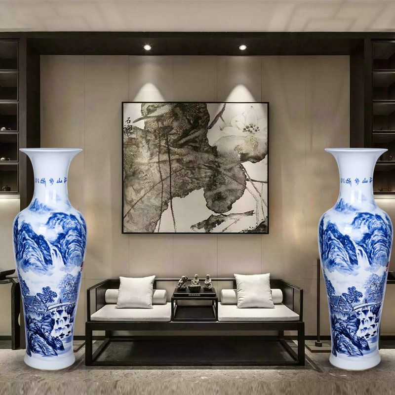 Jingdezhen ceramics hand - made scenery landing a large vase figure home sitting room place hotel adornment bonanza